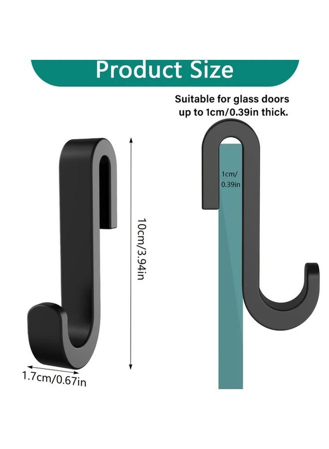 2Pcs Black Heavy Duty Silicone Hooks Non Slip Space Saving No Drill Installation - Image 3